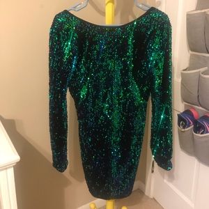 Open back, sequin bodycon dress